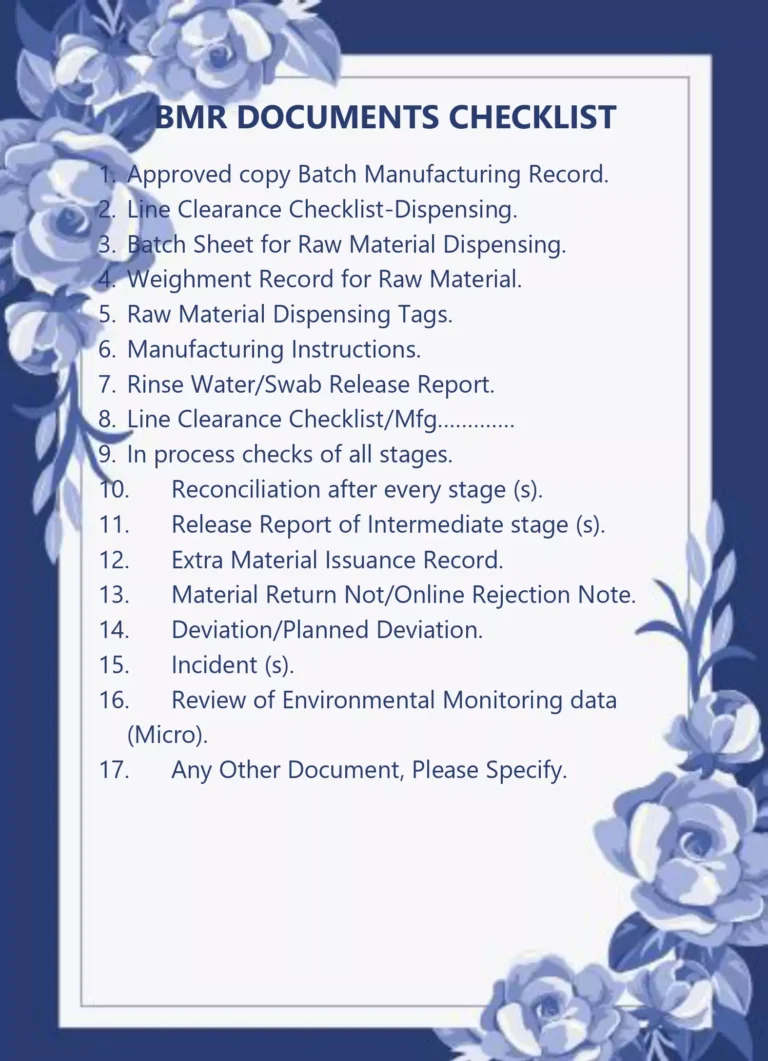BMR Documents Checklis