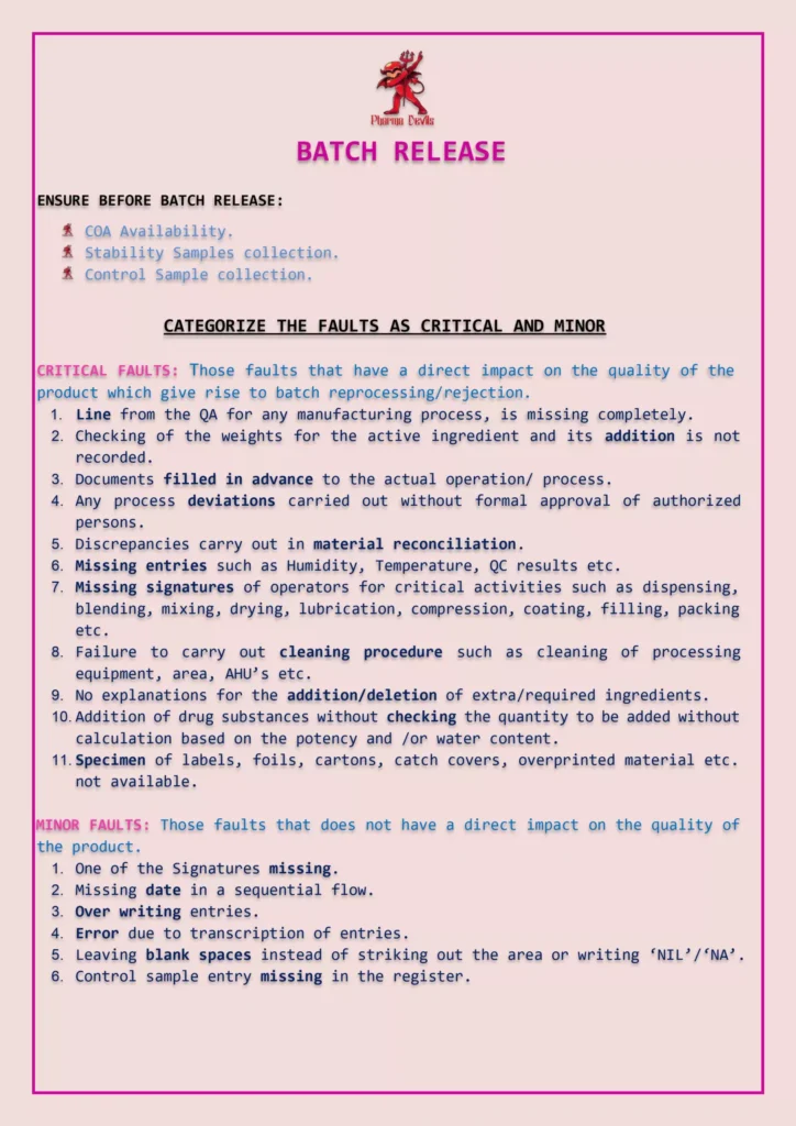 Batch Release (Notes)