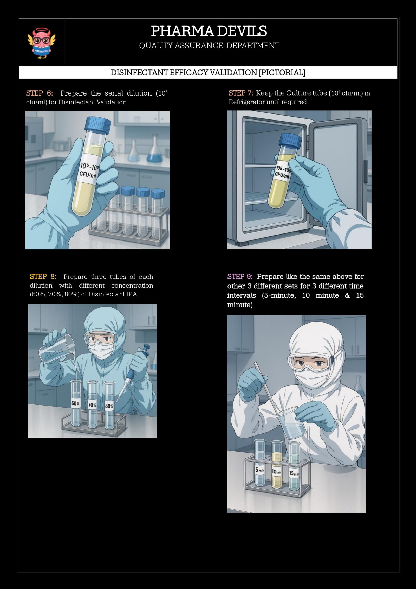 DISINFECTANT EFFICACY VALIDATION [PICTORIAL] - Pharma Devils