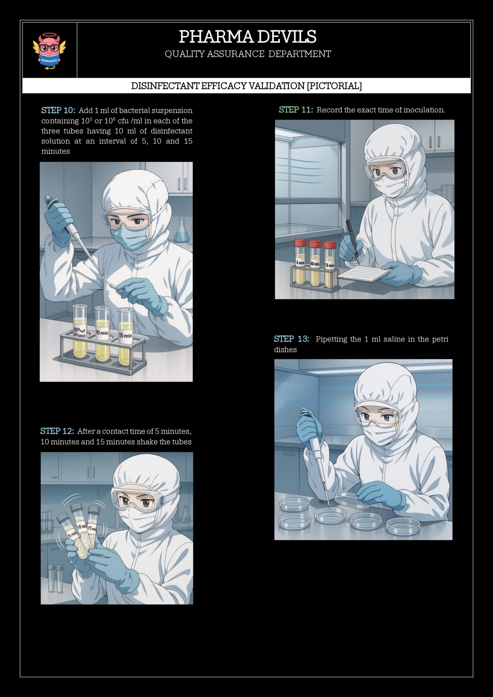 DISINFECTANT EFFICACY VALIDATION [PICTORIAL] - Pharma Devils