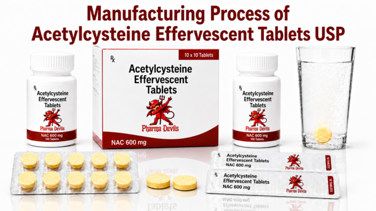Manufacturing Process of Acetylcysteine Effervescent Tablets USP 600 mg