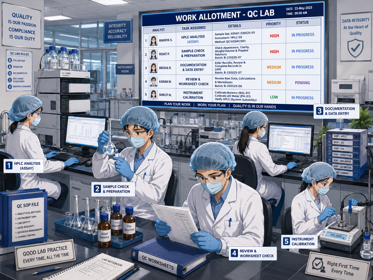QC Work allotment in Pharma