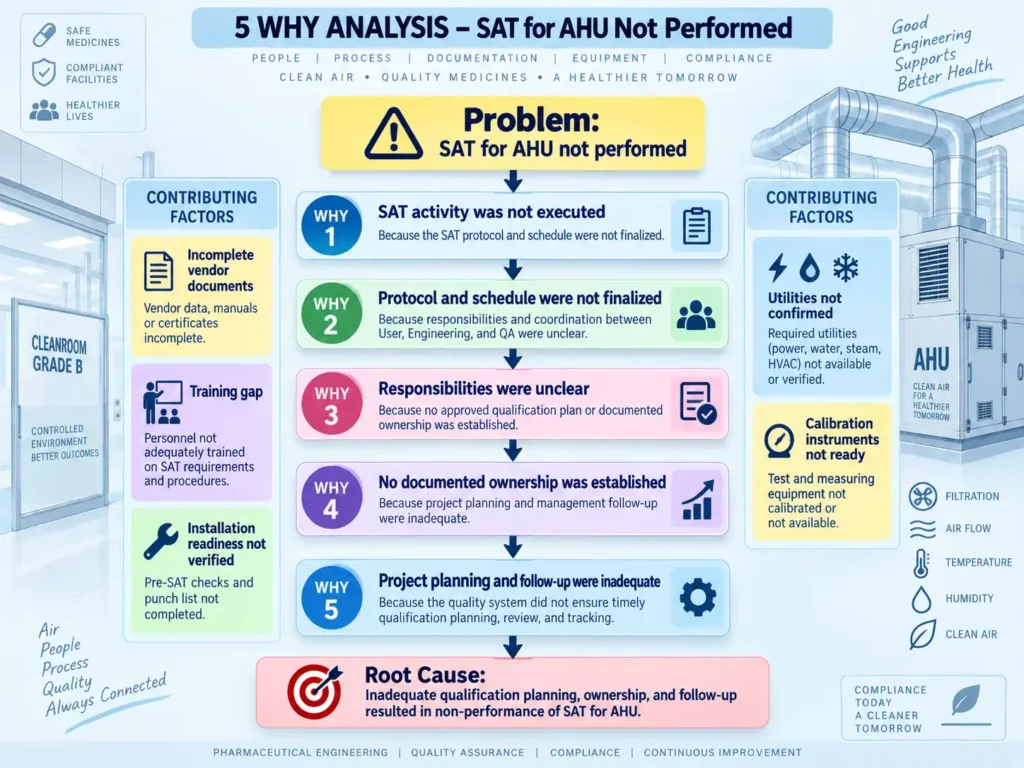 5-Why Analysis – SAT for AHU Not Performed