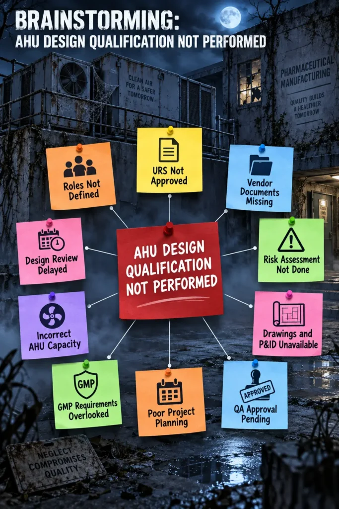 Brainstorming Diagram for Design Qualification of an AHU not performed