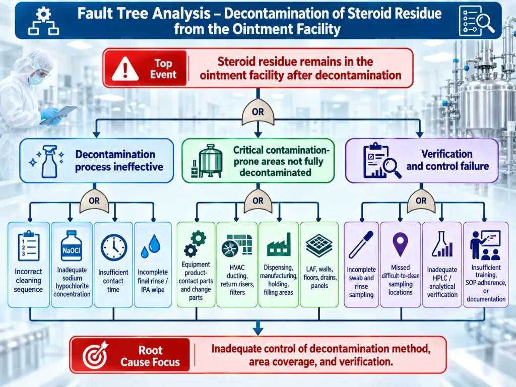 Fault Tree Analysis – Decontamination of Steroid Residue from the Ointment Facility