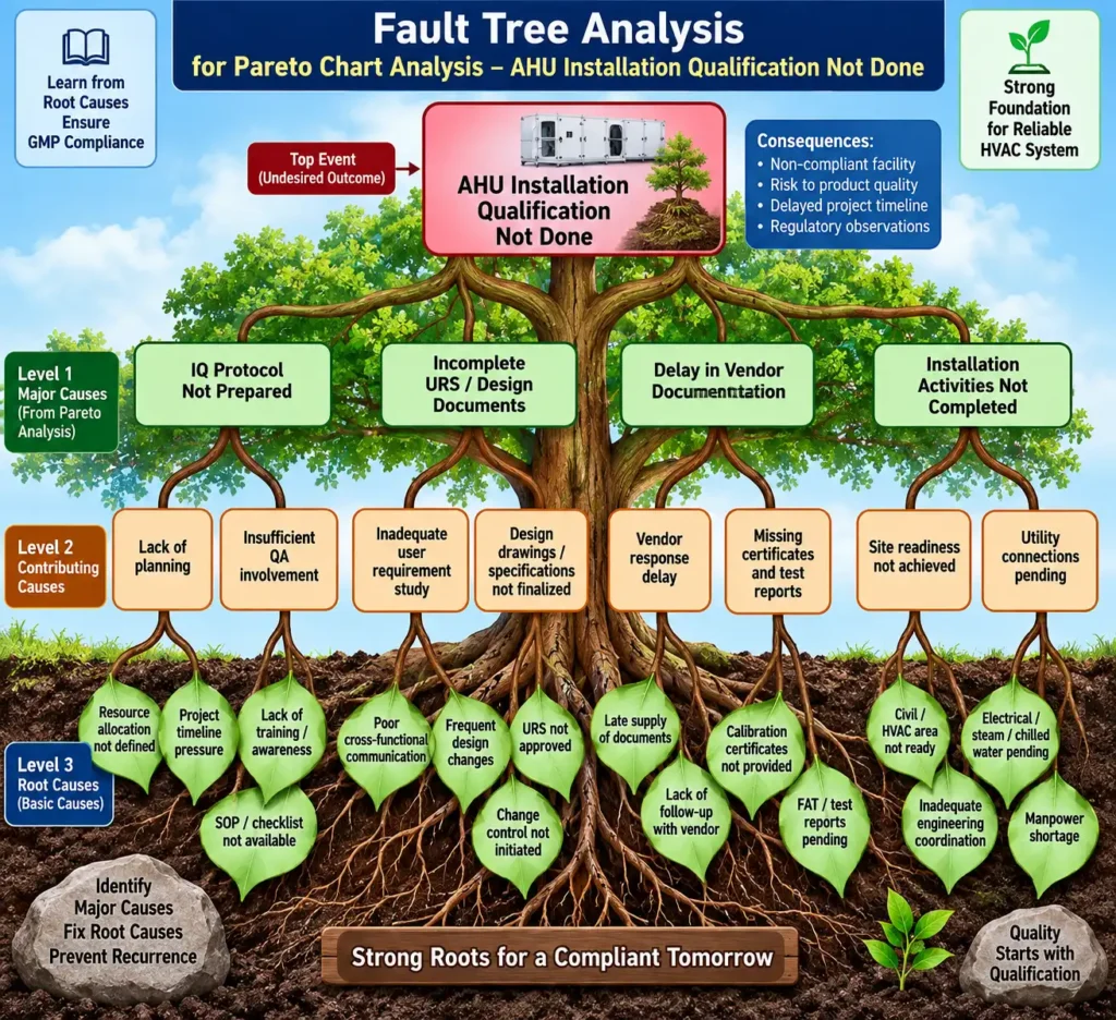 Fault Tree Analysis for AHU Installation Qualification Not Done
