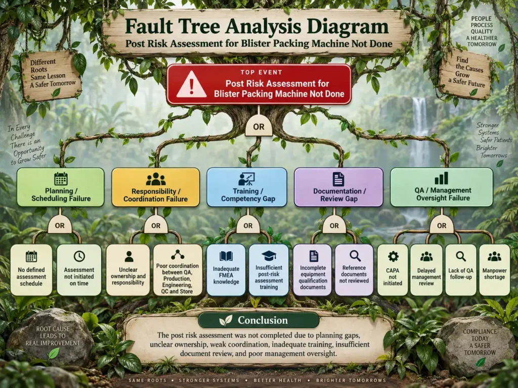 Fault Tree Analysis – Post Risk Assessment for Blister Packing Machine Not Done