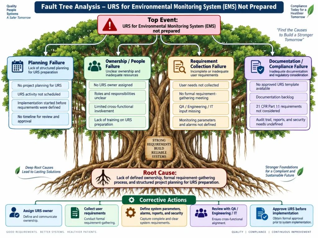 Fault Tree Analysis for URS for Environmental Monitoring System Software not prepared