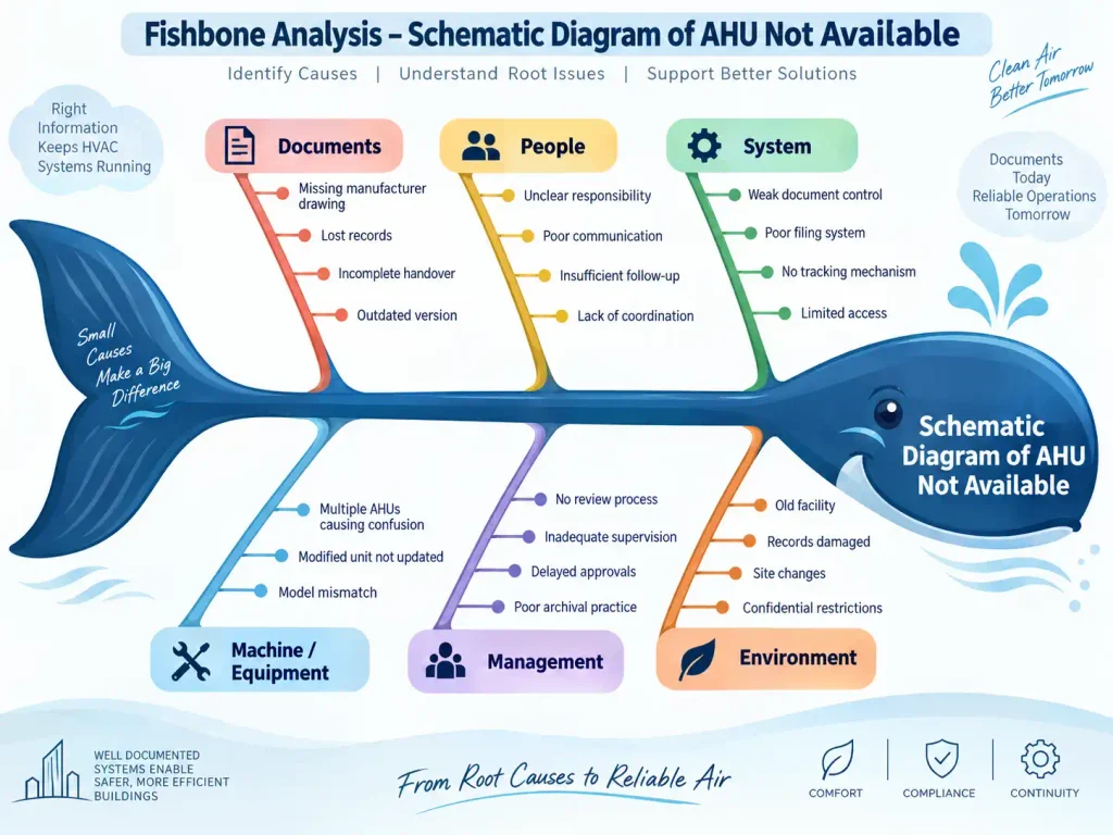 Fishbone Analysis – Schematic Diagram of AHU not available