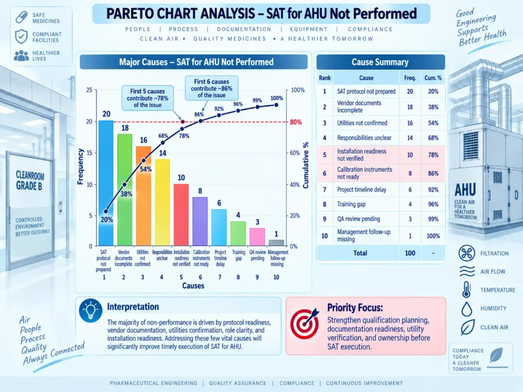 Pareto Chart – SAT for AHU Not Performed