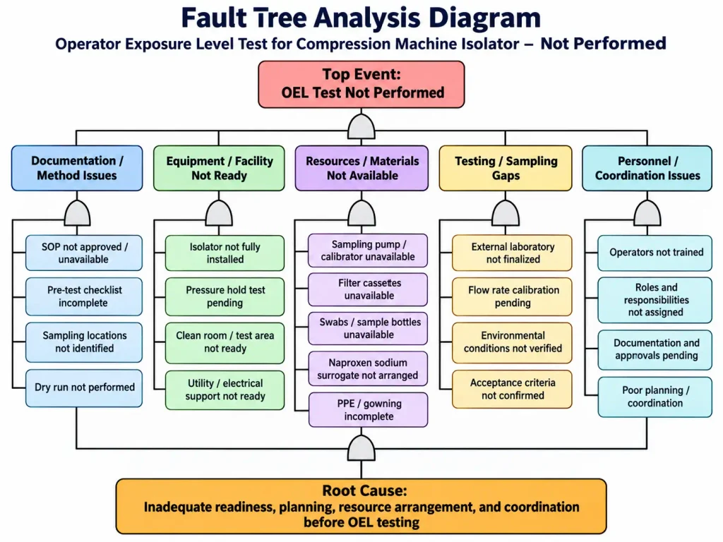 Fault Tree Analysis for OEL Test Not Performed